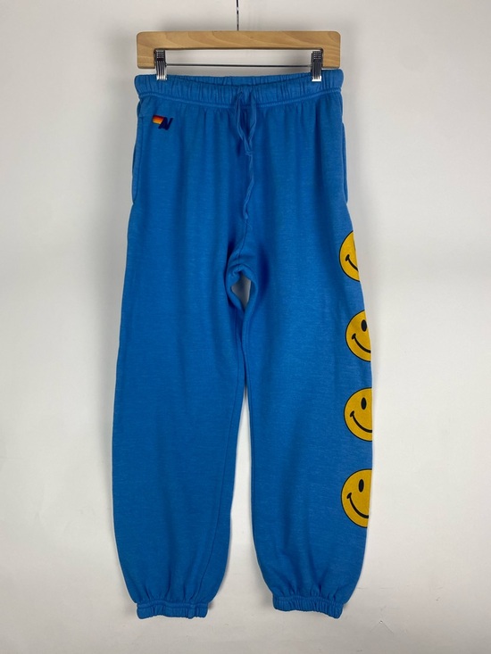 Aviator Nation Pants - Aviator Nation Womens Size Medium Smiley Happy Face Sweatpants Blue